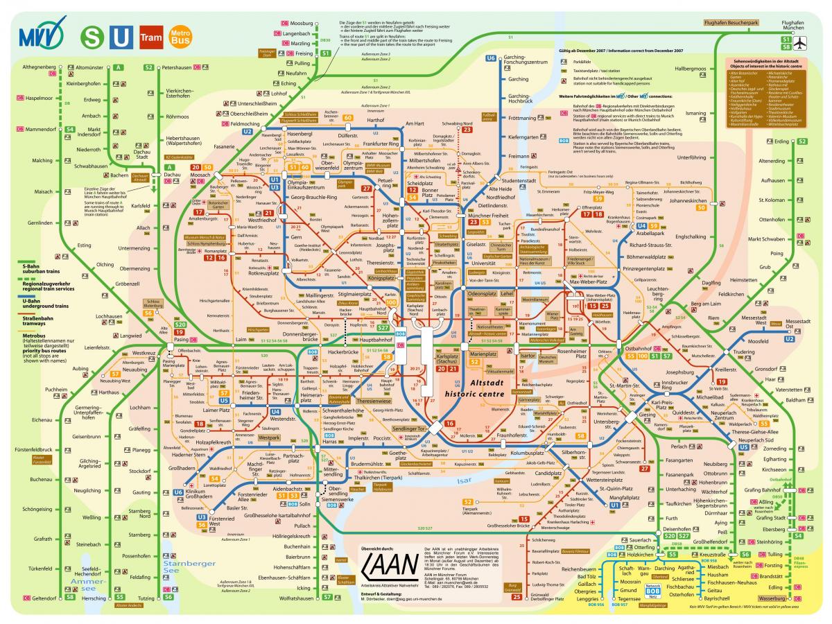 mapa de transporte de munich