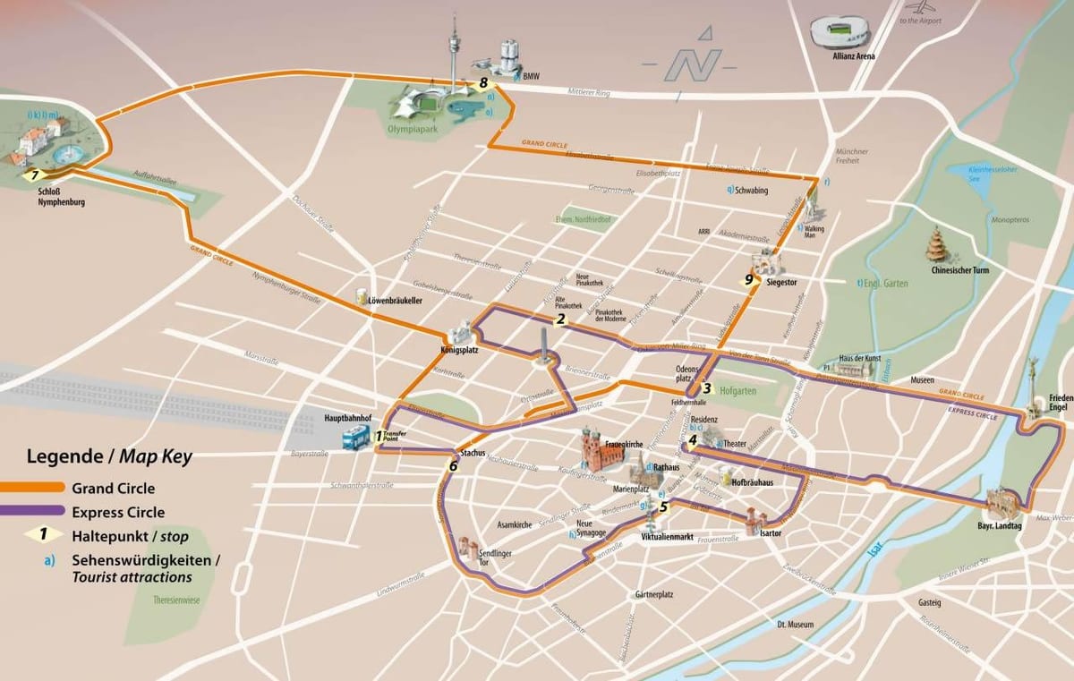 central de autobuses de la estación de munich mapa