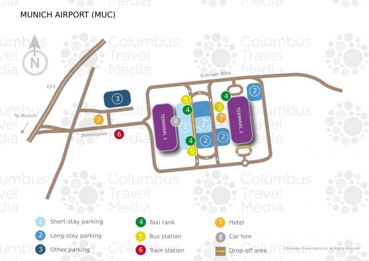 Mapa de munich aeropuerto, estación de tren