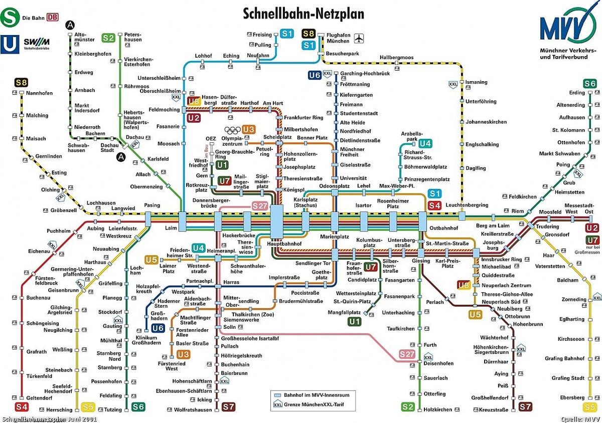 mapa del metro de munich
