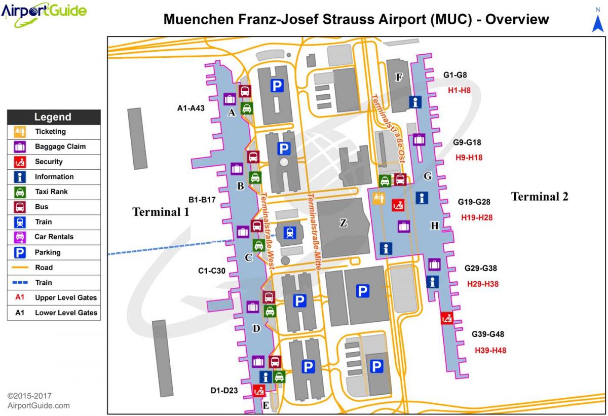 el aeropuerto internacional de munich mapa