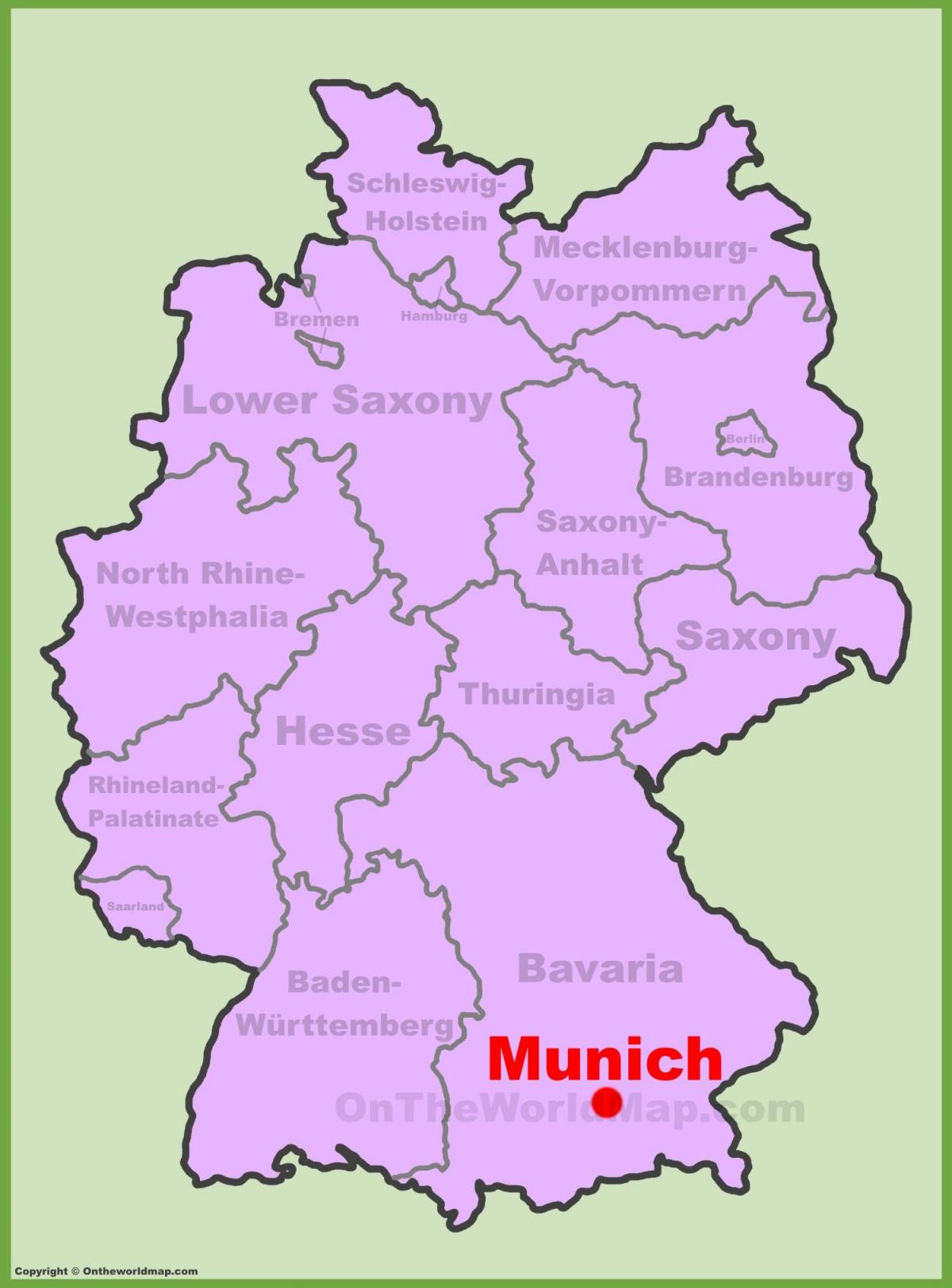 Mapa de ubicación de munich