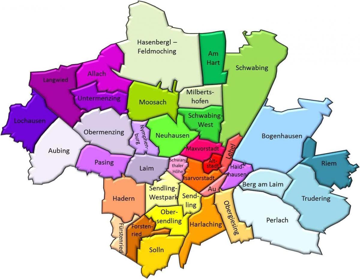 munich distritos mapa