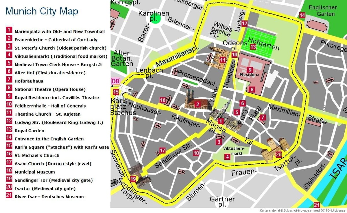 munich mapa de viaje