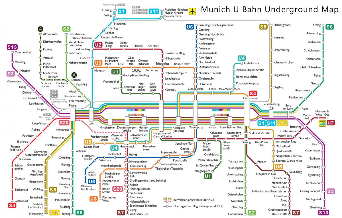 munich u-bahn mapa