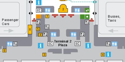 Mapa de munich de llegadas del aeropuerto