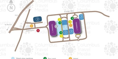Mapa de munich aeropuerto, estación de tren