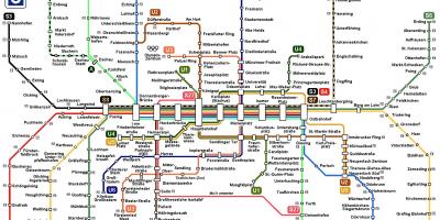 Mapa del metro de munich, alemania