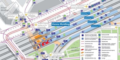 Munich de la estación de tren de la plataforma mapa