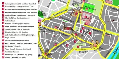 Munich mapa de viaje